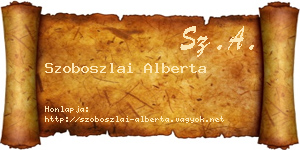 Szoboszlai Alberta névjegykártya